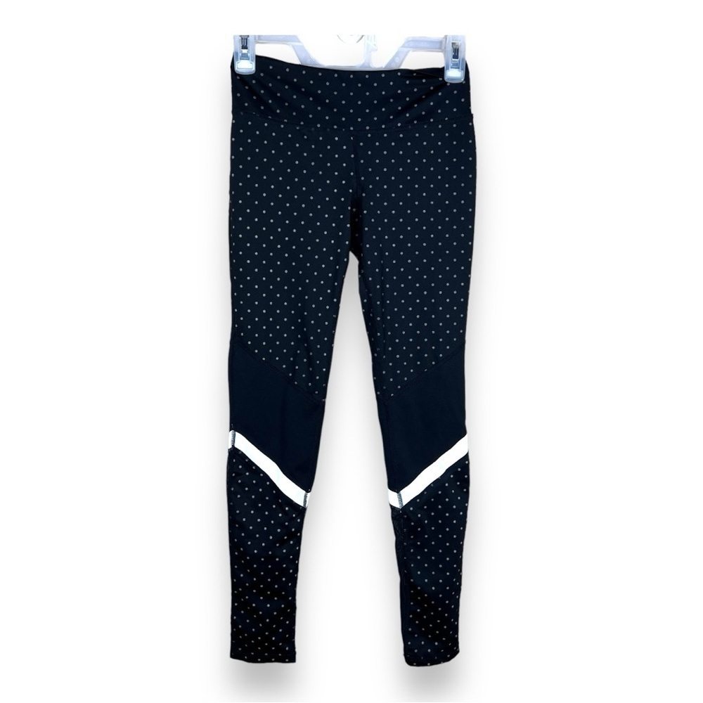 SIZE XS IDEOLOGY BLACK WHITE RETRO POLKA DOT YOGA ATHLETIC ACTIVEWEAR